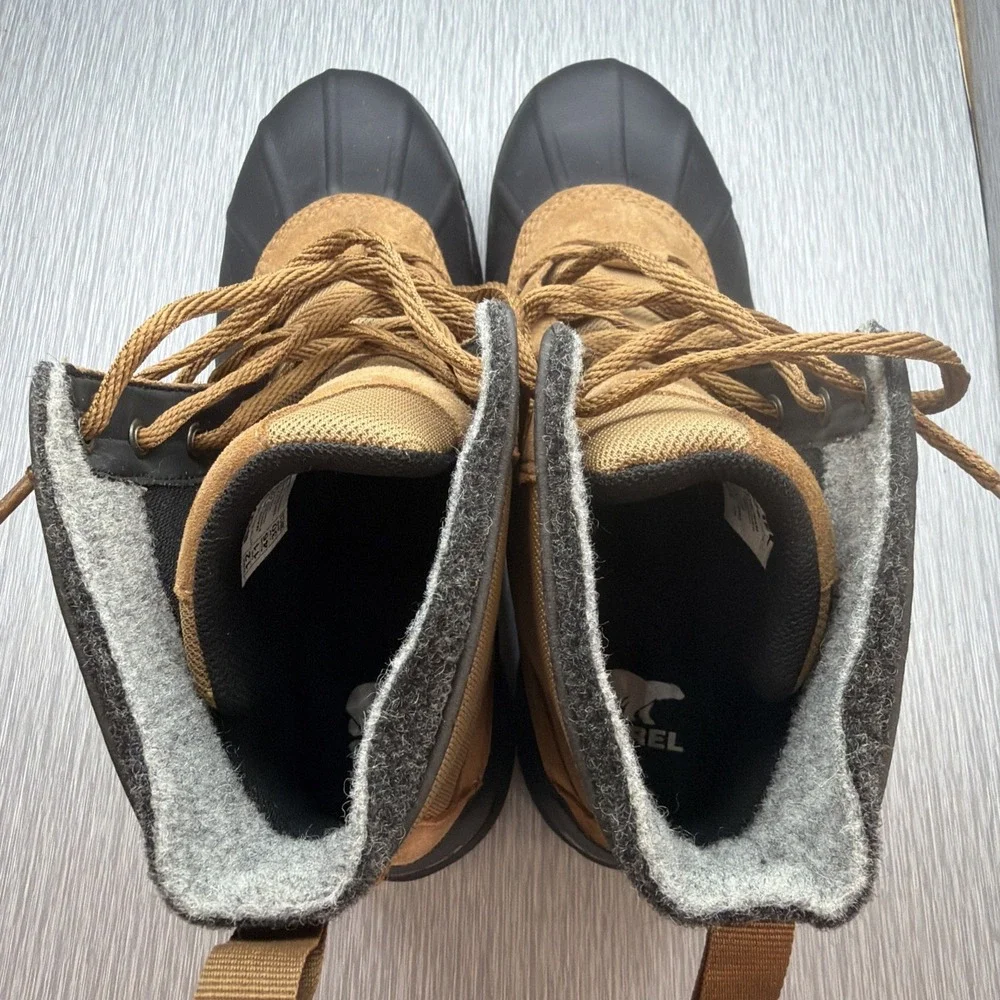 Sorel Buxton Lite Waterproof Duck Boots Men's‎ 12 Brown Black Winter Snow